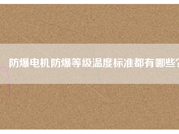 防爆電機(jī)防爆等級(jí)溫度標(biāo)準(zhǔn)都有哪些？