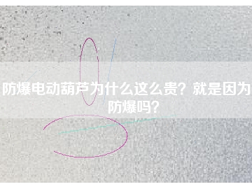 防爆電動葫蘆為什么這么貴？就是因為能防爆嗎？