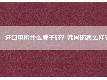 進(jìn)口電機(jī)什么牌子好？韓國的怎么樣？