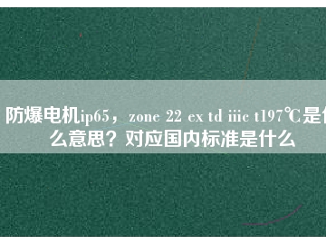 防爆電機(jī)ip65，zone 22 ex td iiic t197℃是什么意思？對(duì)應(yīng)國(guó)內(nèi)標(biāo)準(zhǔn)是什么