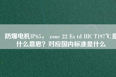 防爆電機IP65， zone 22 Ex td IIIC T197℃是什么意思？對應國內(nèi)標準是什么