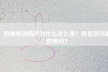 防爆電動葫蘆為什么這么貴？就是因為能防爆嗎？