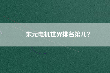 東元電機世界排名第幾？