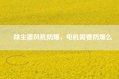 除塵器風(fēng)機防爆，電機需要防爆么