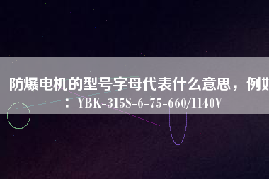 防爆電機(jī)的型號字母代表什么意思，例如：YBK-315S-6-75-660/1140V